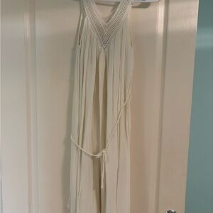 Elegant Cream Sleeveless Dress Maternity (but also can be worn non-maternity)